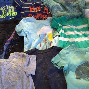 Bundle of toddler boys shorts, tees and outfits